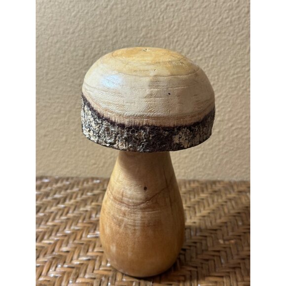 Handcrafted Wooden Tree Burl Mushroom Decor Raw Edge - Picture 3 of 6